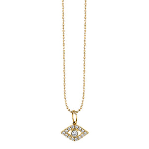 Gold & Diamond Medium Bezel Eye Charm - Sydney Evan Fine Jewelry