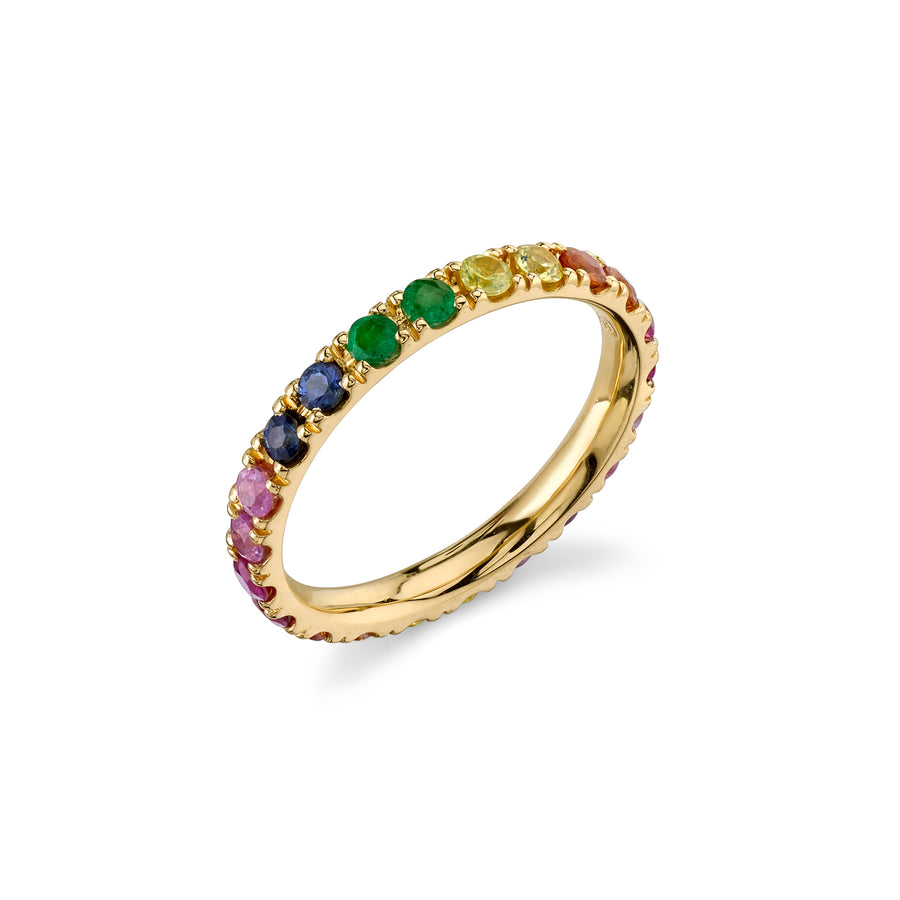 Gold & Rainbow Large Eternity Ring - Sydney Evan Fine Jewelry