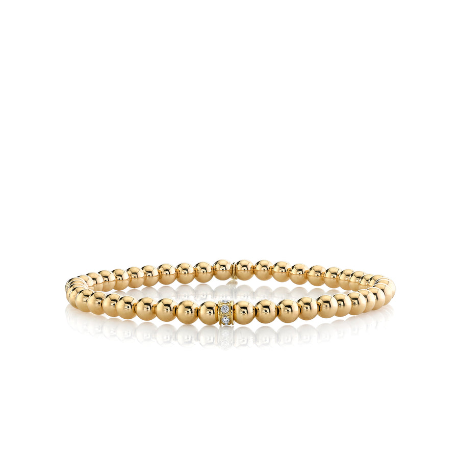 Gold & Diamond Rondelle on Gold Beads - Sydney Evan Fine Jewelry