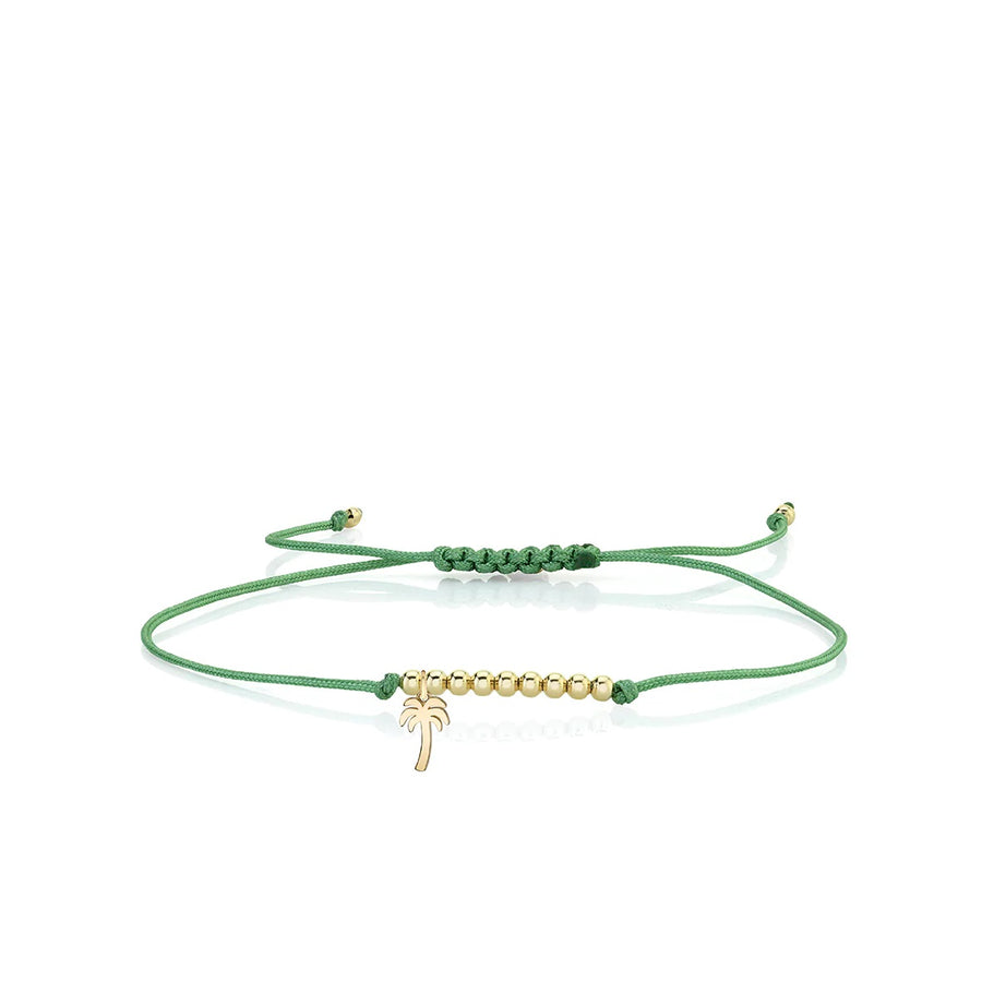 Pure Gold Tiny Palm Tree Cord Bracelet - Sydney Evan Fine Jewelry