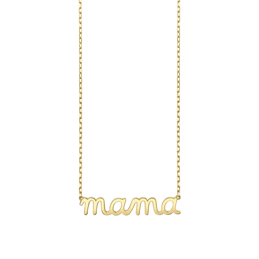 Pure Gold Mama Script Necklace - Sydney Evan Fine Jewelry