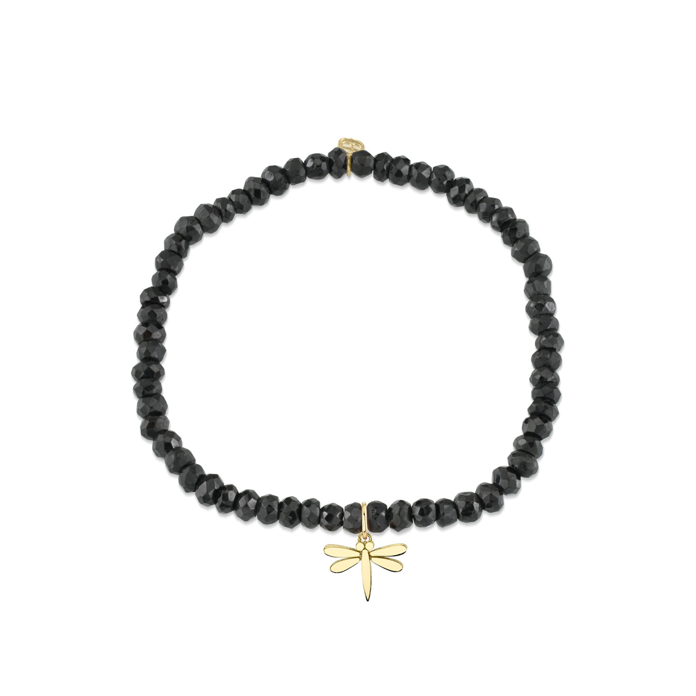 Shop Sydney Evan 14k Gold Dragonfly on Black Spinel Bracelet