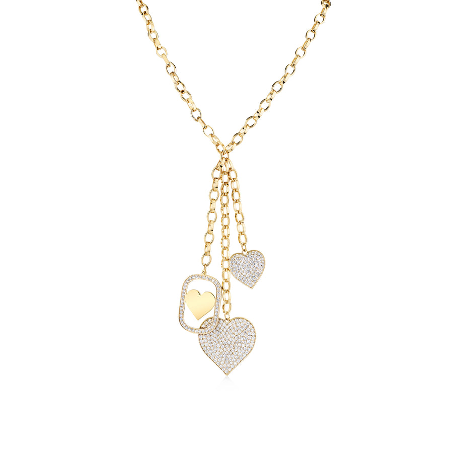 Gold & Diamond Multi XL Heart Necklace - Sydney Evan Fine Jewelry