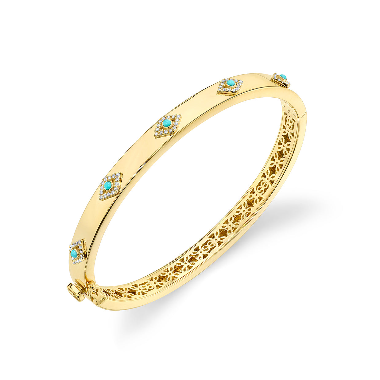 Shop Sydney Evan 14k Gold Diamond and Turquoise Multi Evil Eye