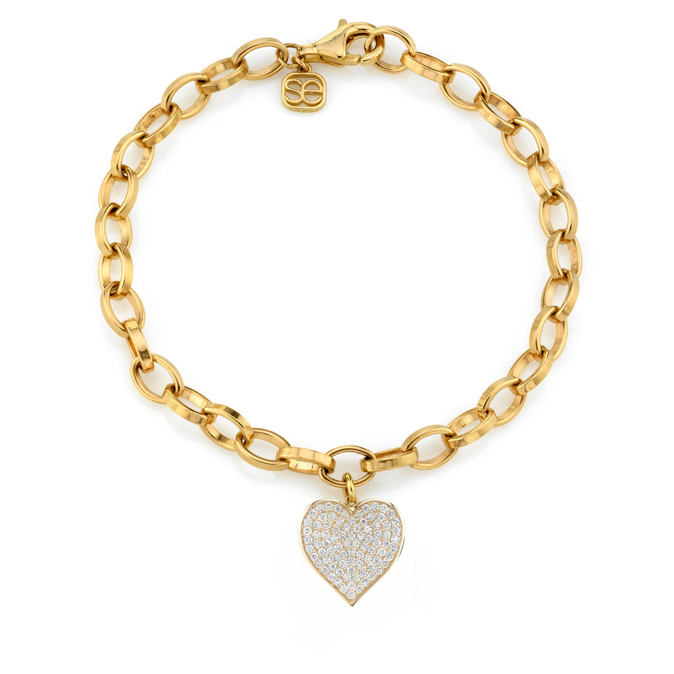 【関税送料込み】Sydney Evan 14K フラワーチャームブレスレット Shop Sydney Evan 14k Gold & Diamond Large Heart Bracelet