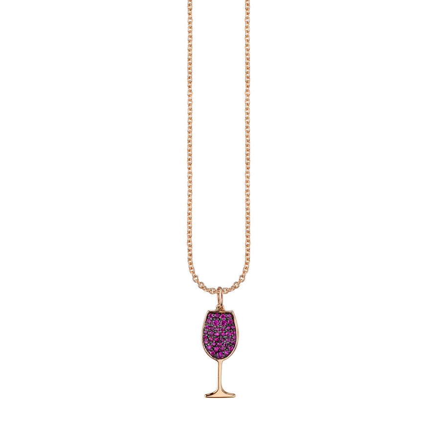 Gold & Ruby Wine Glass Charm - Sydney Evan Fine Jewelry