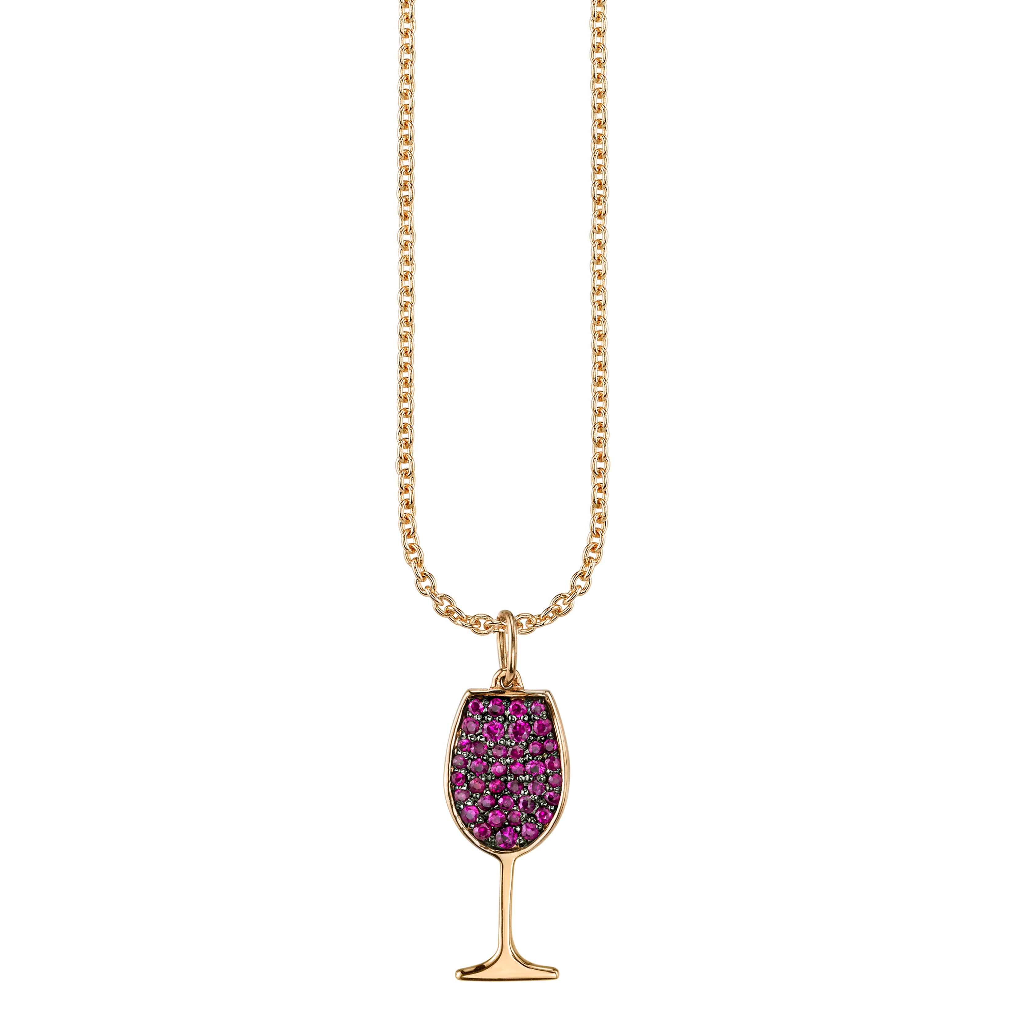Shop Sydney Evan 14k Gold Ruby Wine Glass Charm