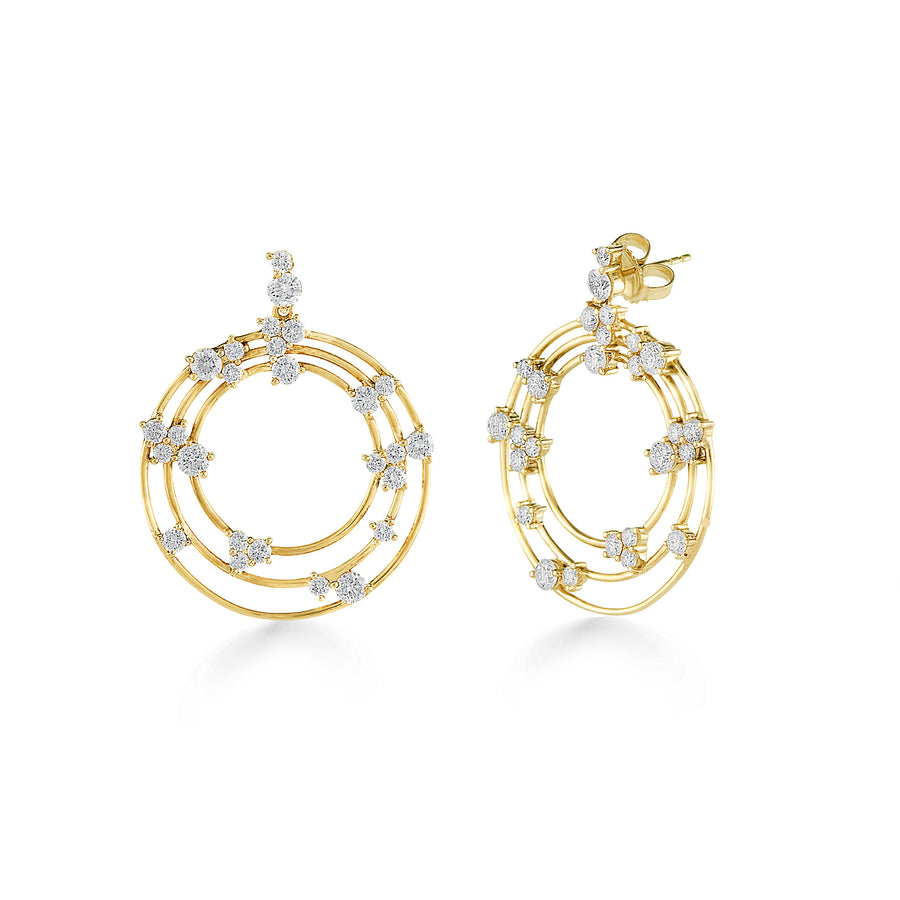 Gold & Diamond Cocktail Wire Statement Earrings - Sydney Evan Fine Jewelry