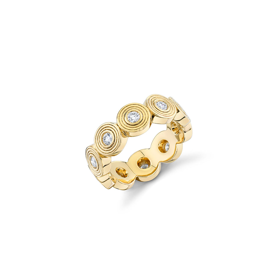 Gold & Diamond Fluted Eternity Ring - Sydney Evan Fine Jewelry