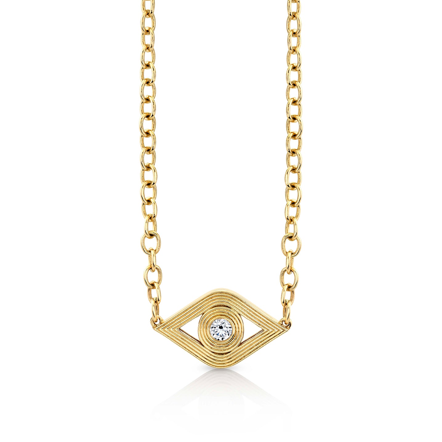 便利な3ウェイピアス エナメルグリーン×ゴールド LUCKY EYE Gold Colored Chain Pierce_staple/long｜cobaco