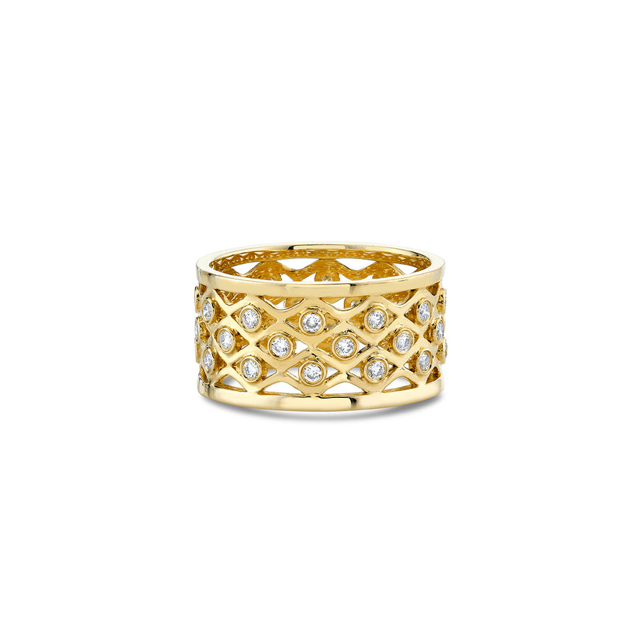 Gold & Diamond Fishnet Eternity Ring - Sydney Evan Fine Jewelry