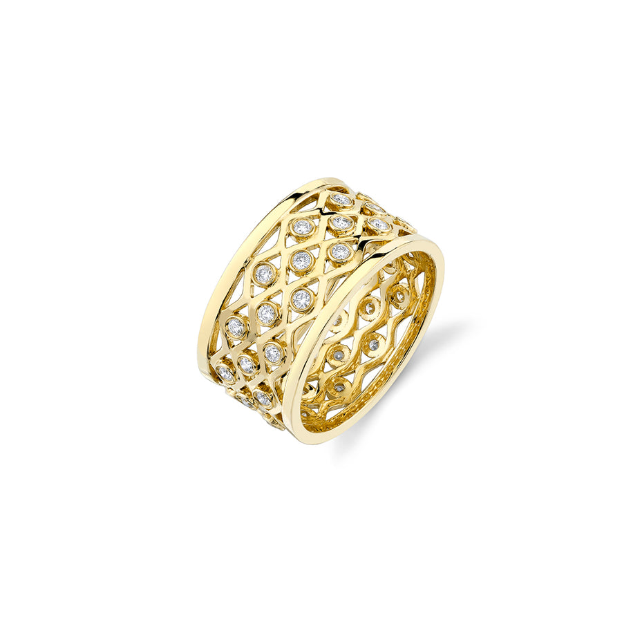 Gold & Diamond Fishnet Eternity Ring - Sydney Evan Fine Jewelry