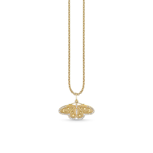 Gold & Diamond Celestial Moth Charm