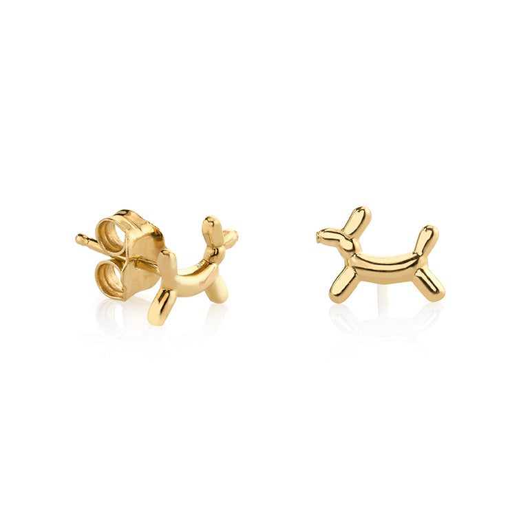 Gold Balloon Dog Stud - Sydney Evan Fine Jewelry