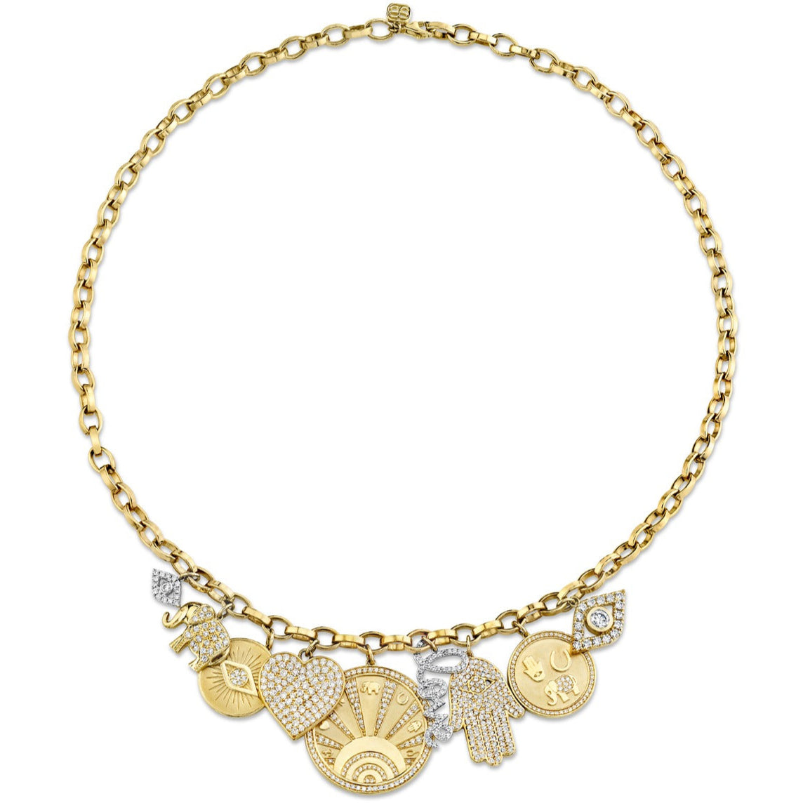 Shop Sydney Evan 14k Gold & Diamond Multi Charm Luck, Protection