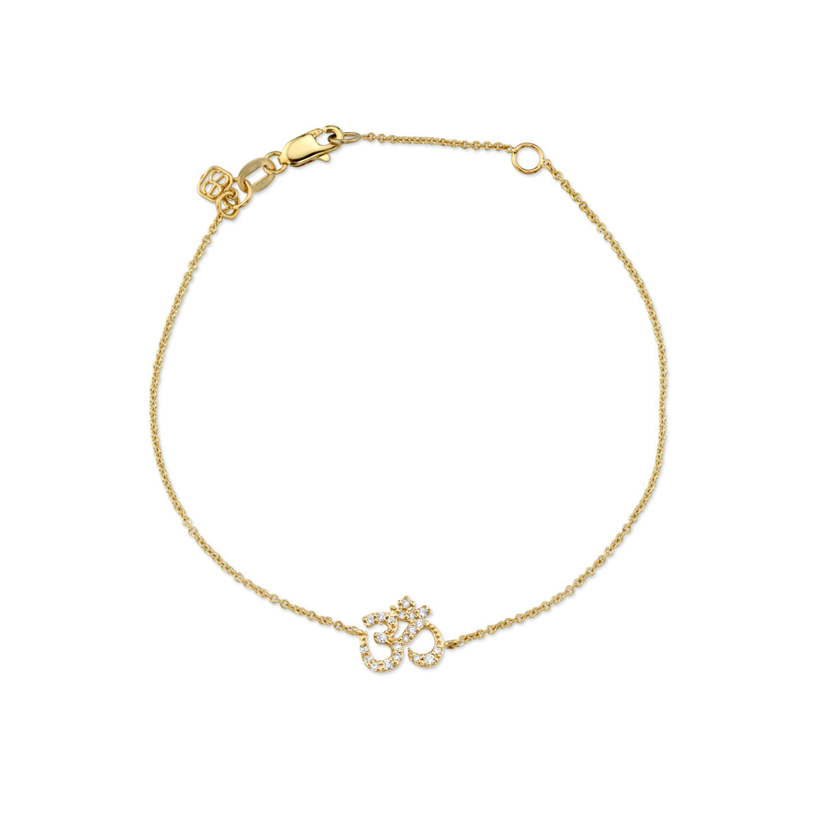 Shop Sydney Evan 14k Gold Diamond Om Bracelet