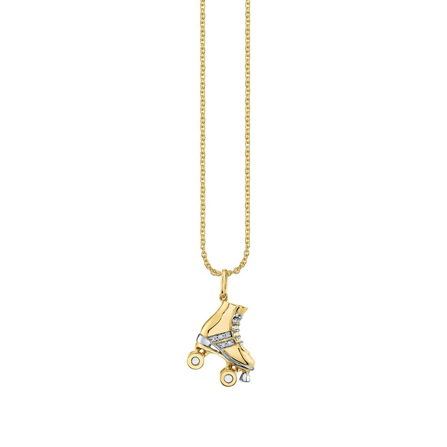 Gold & Diamond Retro Roller Skate Charm - Sydney Evan Fine Jewelry