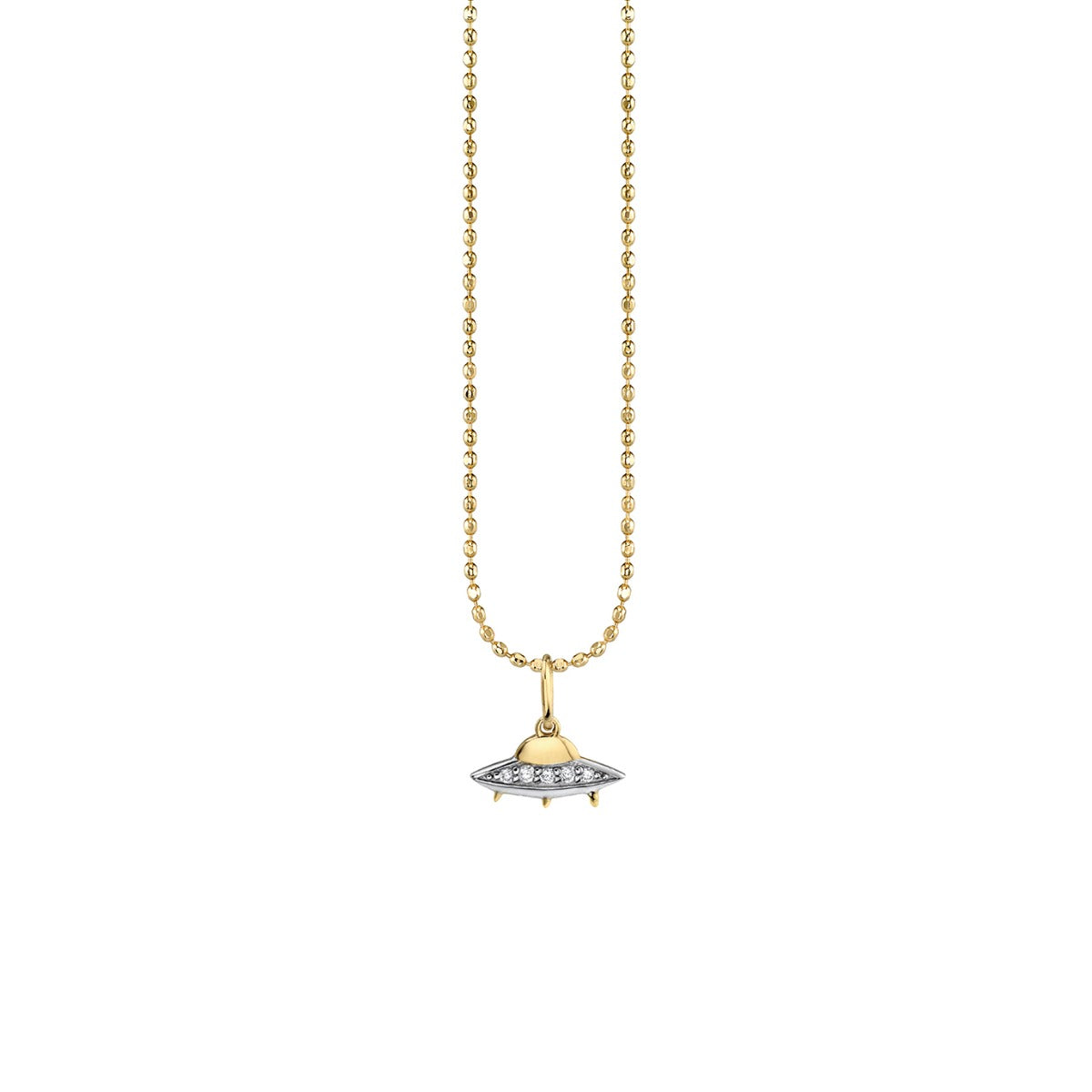 【Sydney Evan 】14k 飛行機チャーム ネックレス Shop Sydney Evan 14k Gold & Diamond Flying Saucer Charm