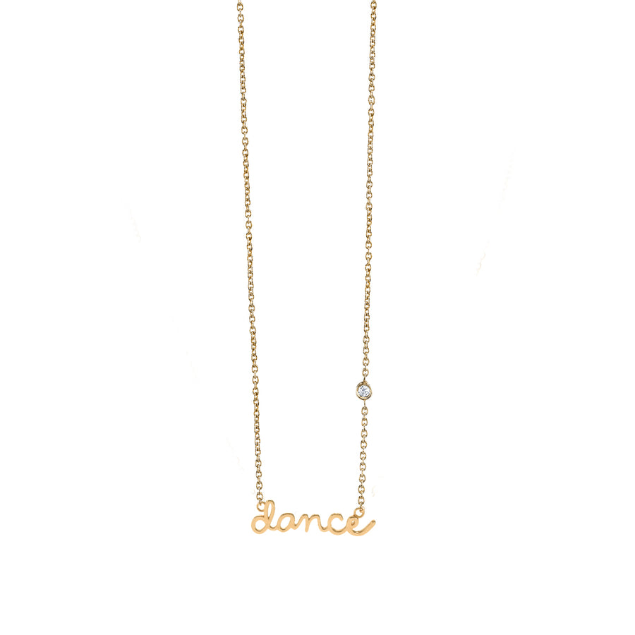 Gold Plated Sterling Silver Dance Necklace with Bezel Set Diamond - Sydney Evan Fine Jewelry