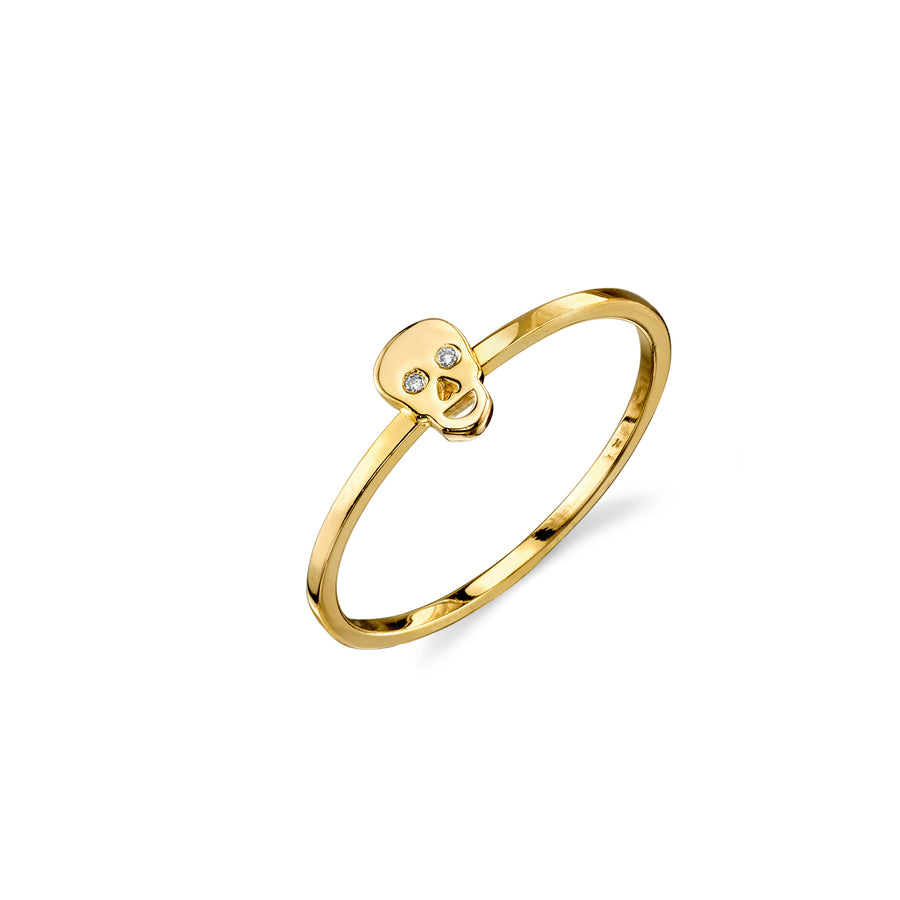 Gold Plated Sterling Silver Skull Ring - Sydney Evan Fine Jewelry