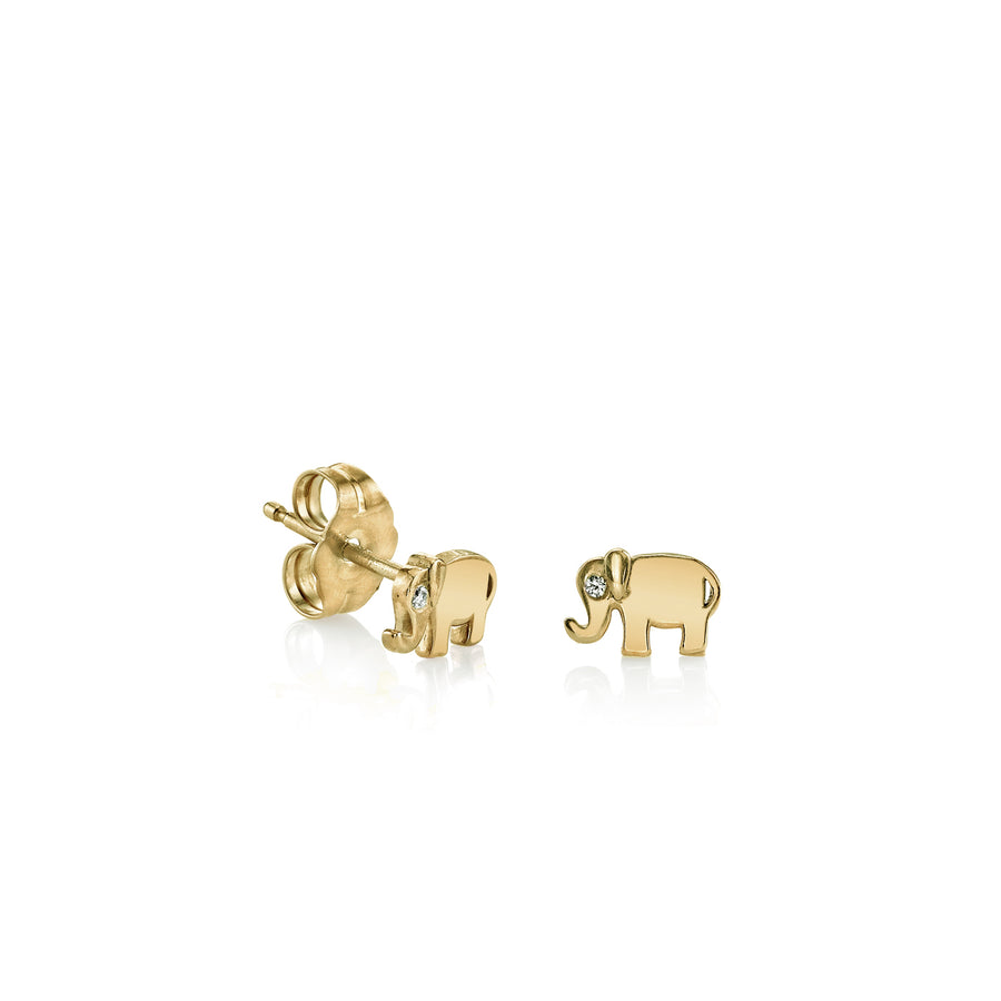 Gold Plated Sterling Silver Elephant Stud Earrings - Sydney Evan Fine Jewelry