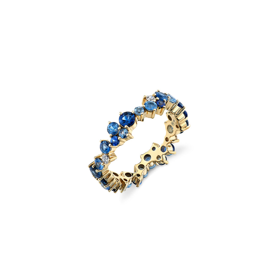 Gold & Sapphire Cocktail Eternity Ring - Sydney Evan Fine Jewelry