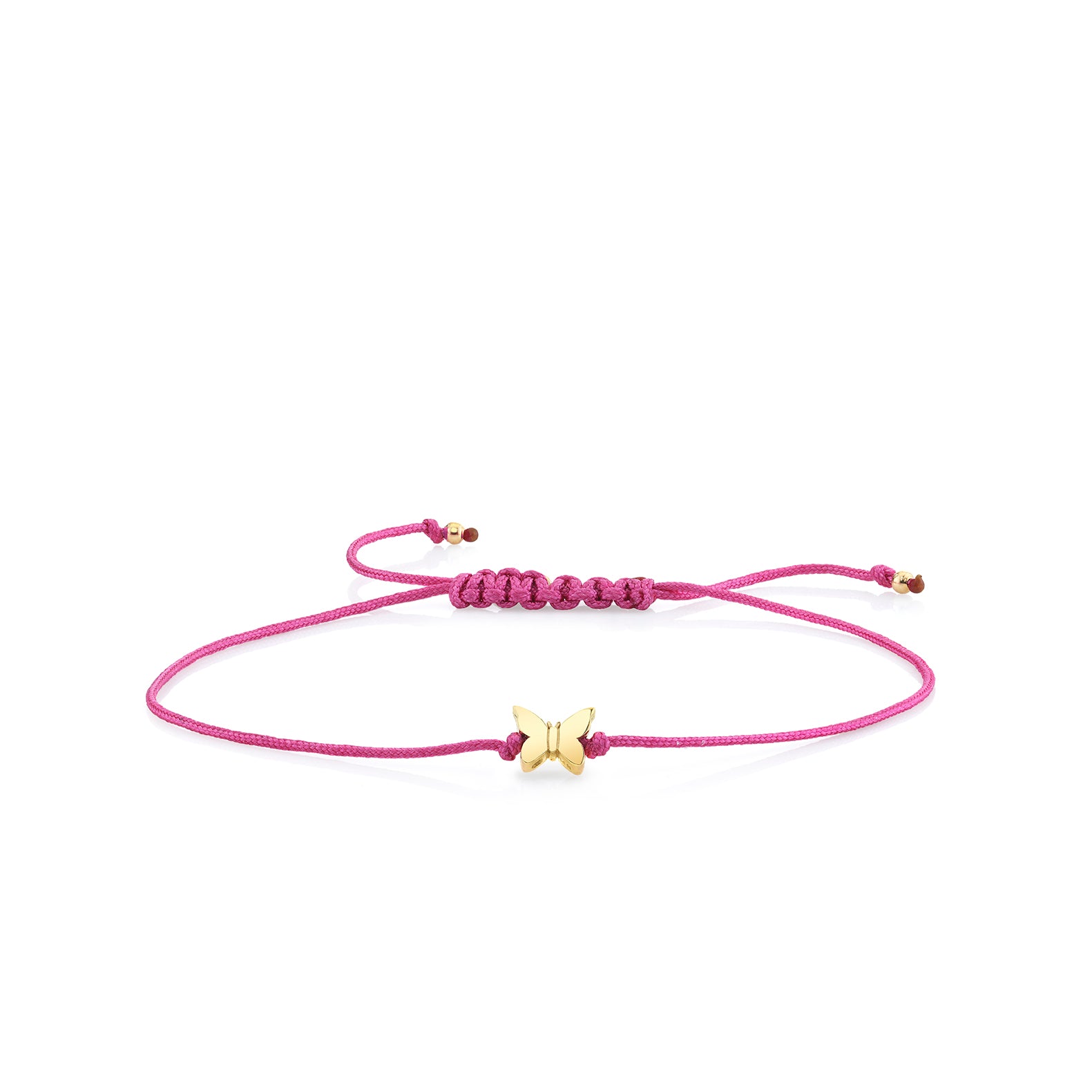 Shop Sydney Evan 14k Pure Gold Tiny Butterfly Bead Cord Bracelet