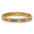 Gold & Rainbow Baguette and Round Bezel Eternity Bracelet