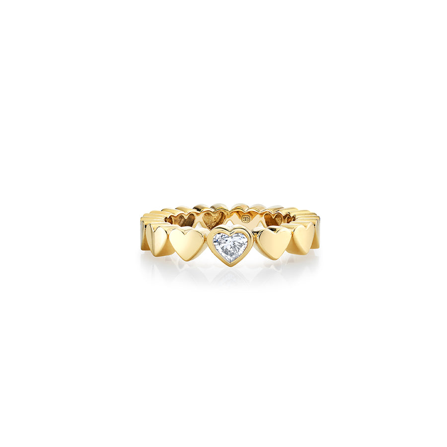 Gold & Heart Diamond Eternity Ring - Sydney Evan Fine Jewelry