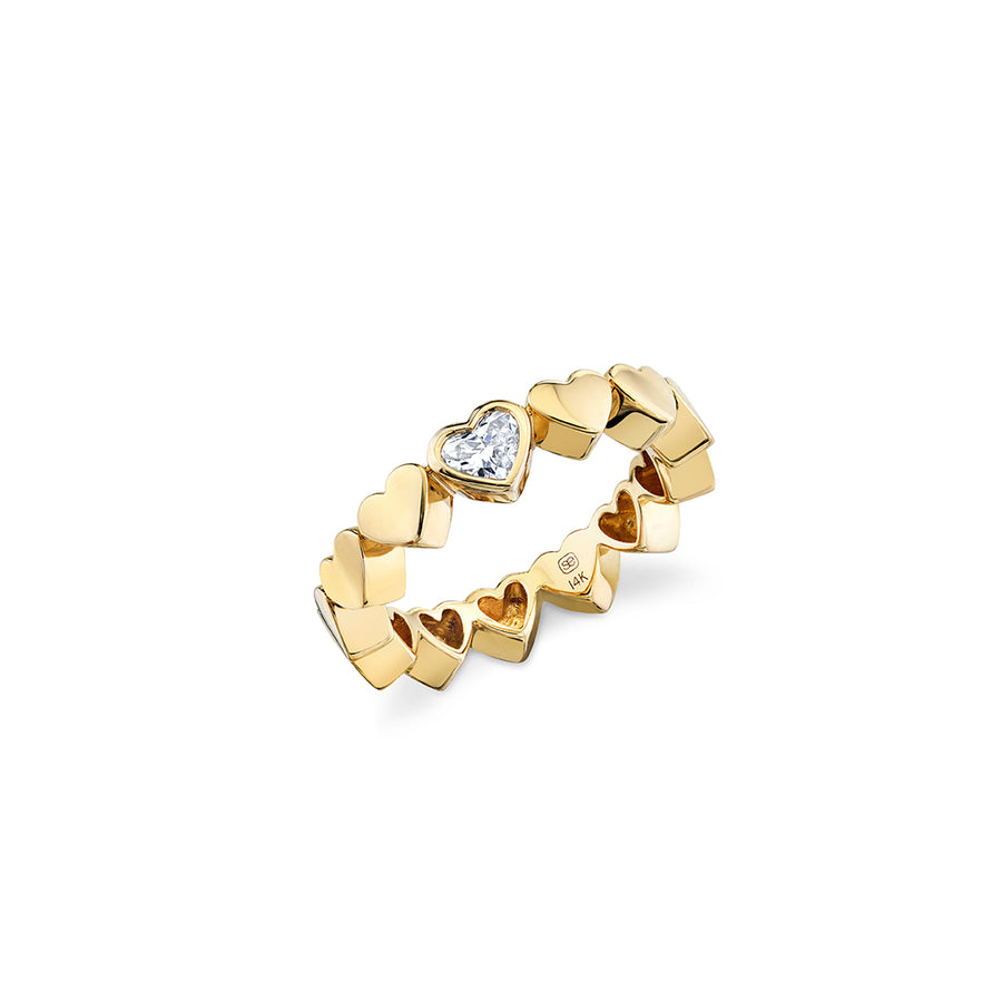 Gold & Heart Diamond Eternity Ring - Sydney Evan Fine Jewelry