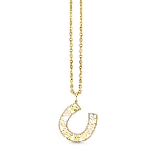 Gold & Diamond Icon Horseshoe Charm