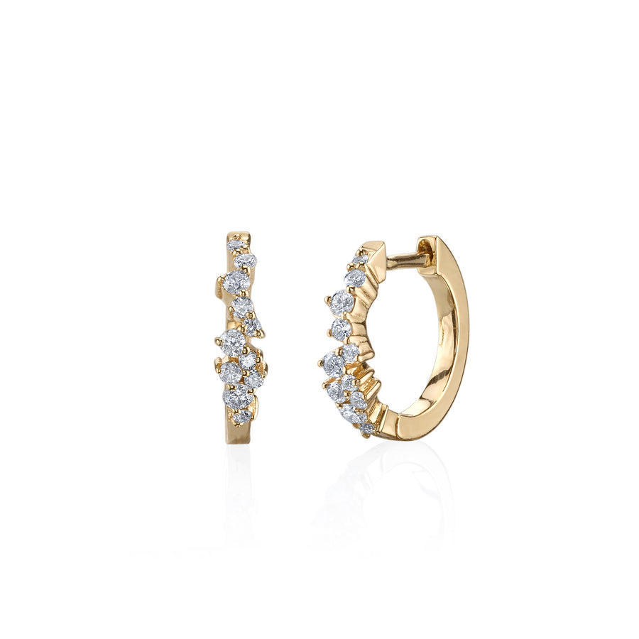 Gold & Diamond Small Cocktail Huggie Hoops - Sydney Evan Fine Jewelry