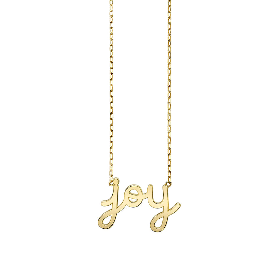 Pure Gold Joy Script Necklace - Sydney Evan Fine Jewelry