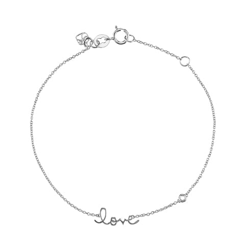 Gold Plated Sterling Silver Love Bracelet with Bezel Set Diamond - Sydney Evan Fine Jewelry
