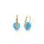 Gold & Diamond Heart Turquoise Earrings