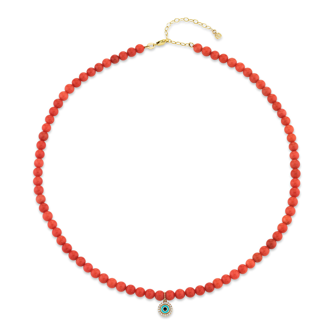 Shop Sydney Evan 14k Gold & Diamond Enamel Evil Eye Peach