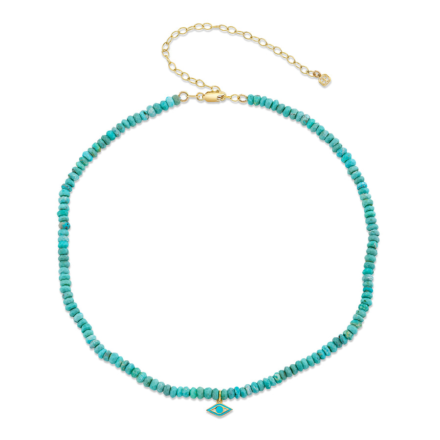 Kids Collection Gold & Enamel Evil Eye Turquoise Necklace - Sydney Evan Fine Jewelry
