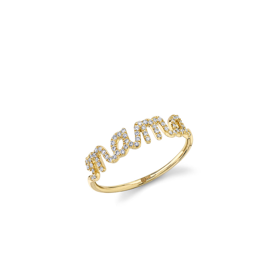 Gold & Diamond Mama Script Ring - Sydney Evan Fine Jewelry