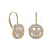 Gold & Diamond Happy Face French Wire Earrings