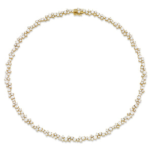 Gold & Diamond Pearl Cocktail Eternity Necklace - Sydney Evan Fine Jewelry