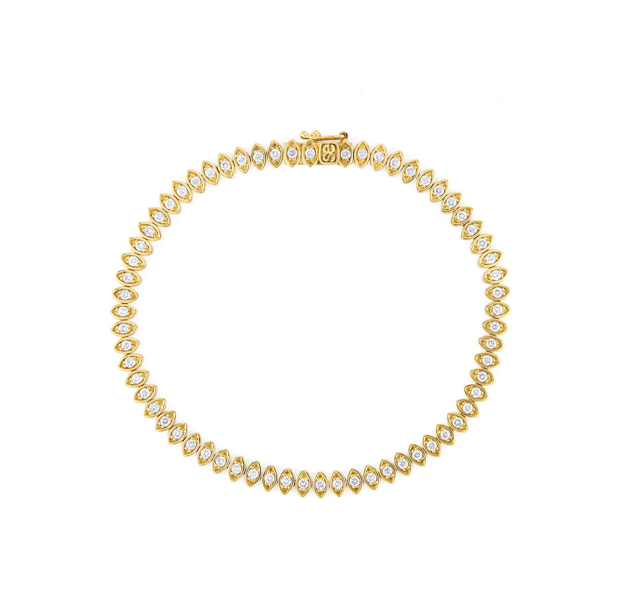 Gold & Diamond Marquise Evil Eye Tennis Bracelet - Sydney Evan Fine Jewelry