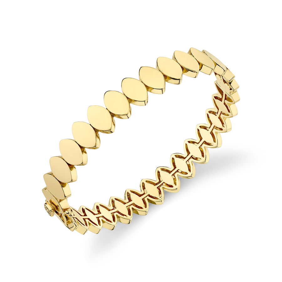 Pure Gold Marquise Eye Hinge Bangle - Sydney Evan Fine Jewelry