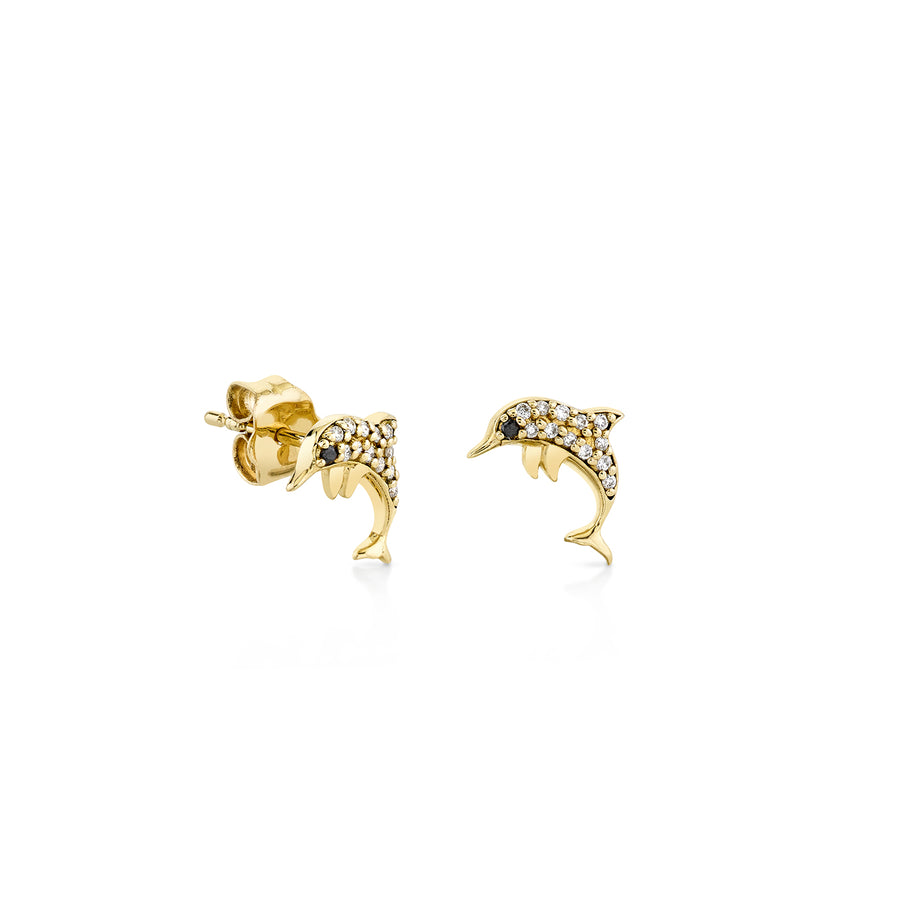 Gold & Diamond Dolphin Stud - Sydney Evan Fine Jewelry