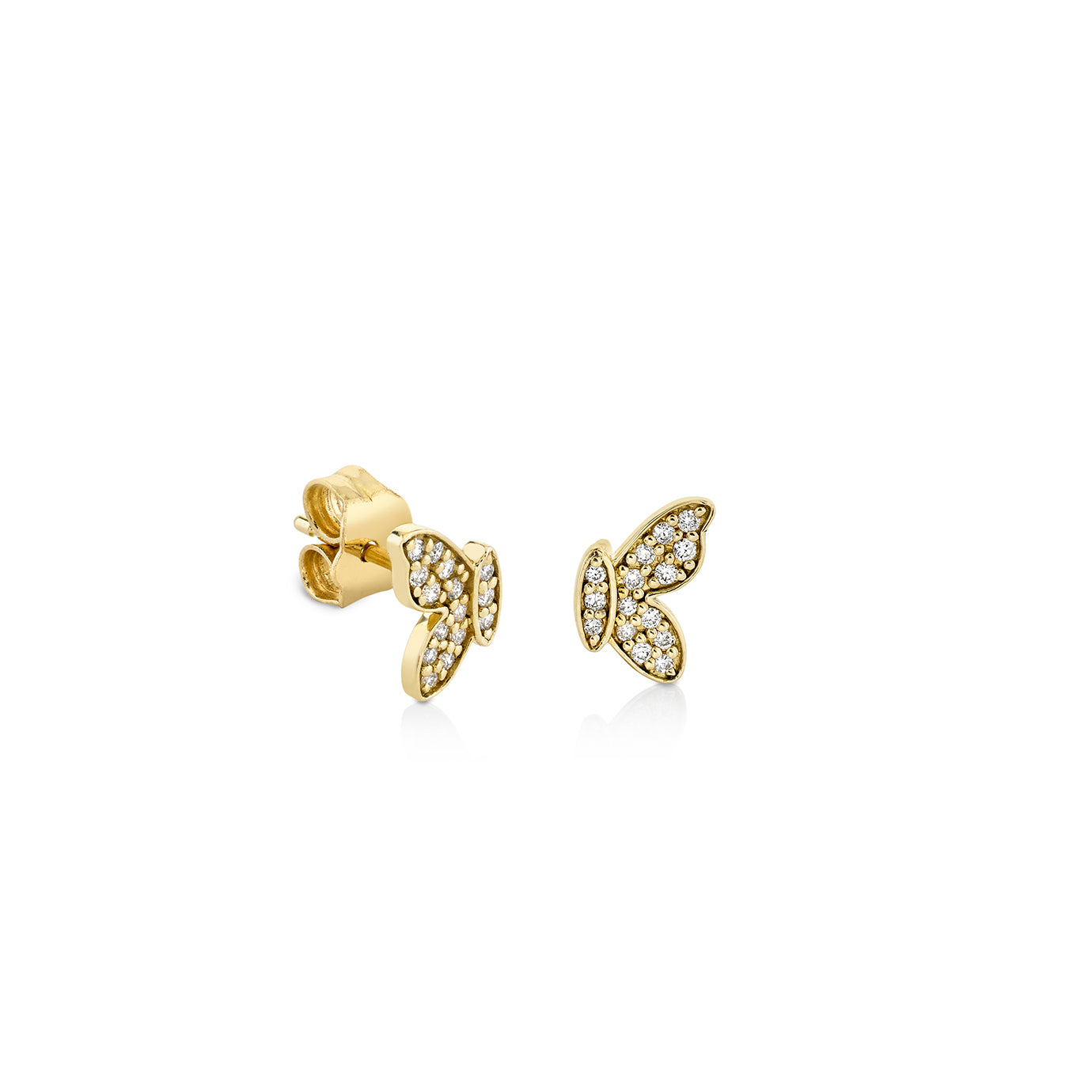 Shop Sydney Evan 14k Gold Diamond Half Butterfly Stud