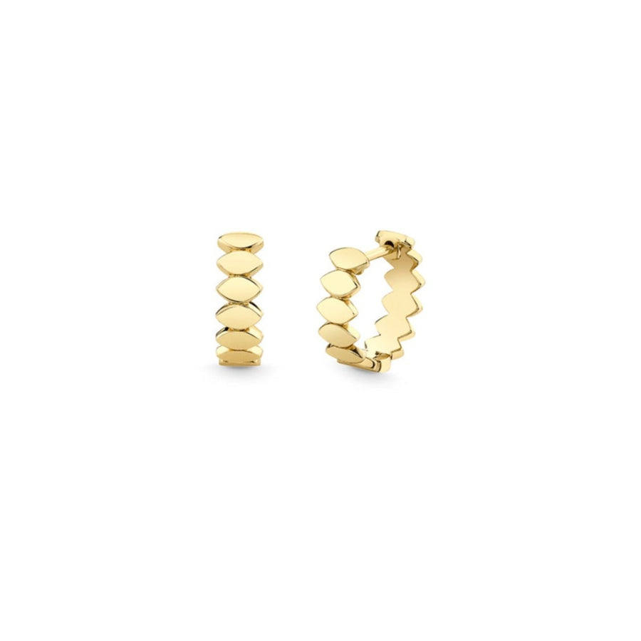 Pure Gold Marquise Eye Huggie Hoops - Sydney Evan Fine Jewelry