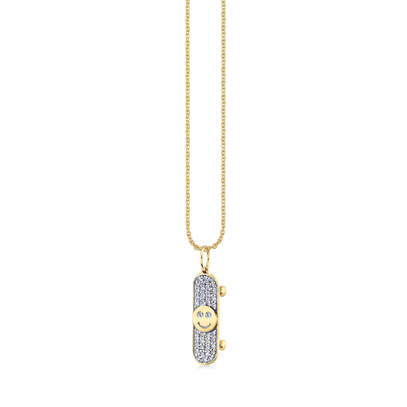 Shop Sydney Evan 14k Gold & Diamond Happy Face Skateboard Charm