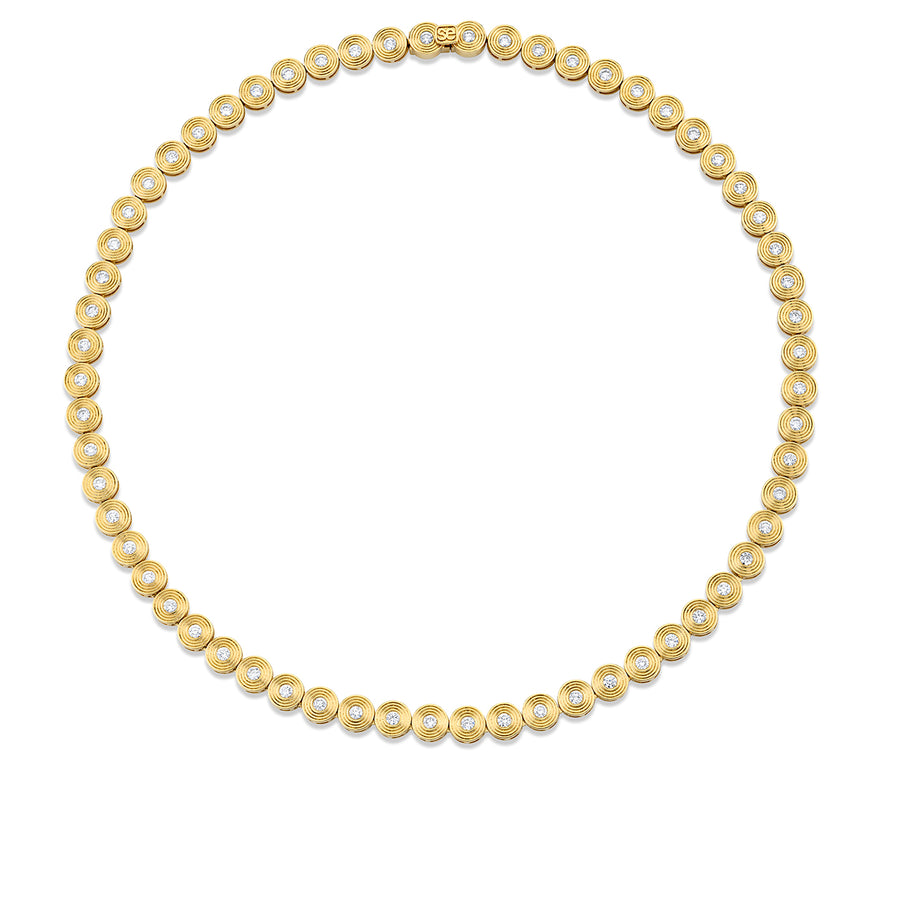 Gold & Diamond Small Fluted Eternity Necklace - Sydney Evan Fine Jewelry