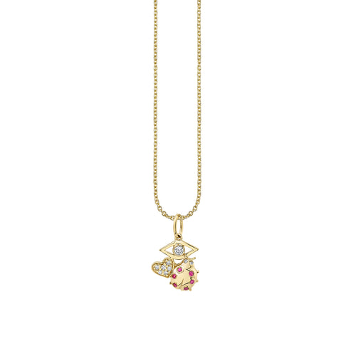 Gold & Diamond Love, Protection & Luck Charm