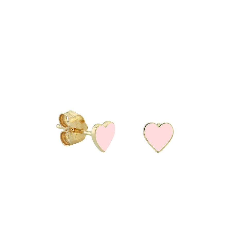 Kids Collection Gold & Enamel Mini Heart Stud - Sydney Evan Fine Jewelry