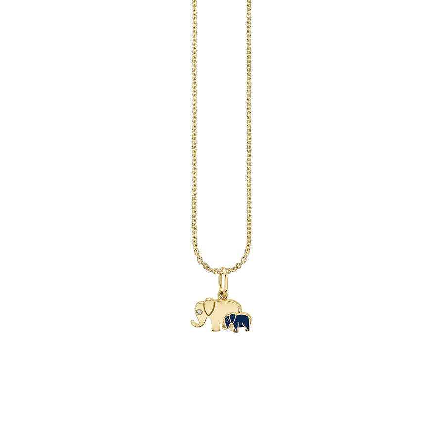 Gold & Enamel Elephant Family Charm - Sydney Evan Fine Jewelry